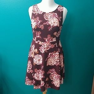 Forever21 Burgundy Floral Dress 1X